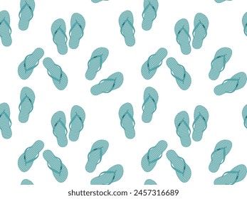 Zapatos de verano sin patrón. Chanclas de repetición brillantes. Ilustración vectorial para calzoncillos y bañador
