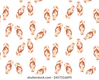 Zapatos de verano sin patrón. Chanclas de repetición brillantes. Ilustración vectorial para calzoncillos y bañador
