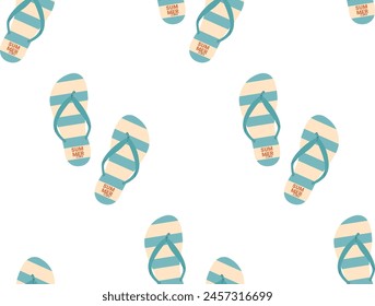 Sommerschuhe nahtloses Muster. Helle, sich wiederholende Flip-Flops. Vektorillustration für Unterhosen und Badeanzug