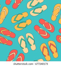 summer shoes vector seamless pattern, eps 10
