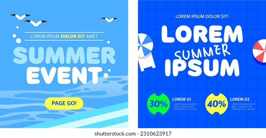 Conjunto de plantillas de banners de compras de verano 