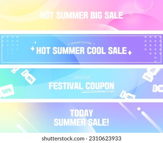 Conjunto de plantillas de banners de compras de verano 