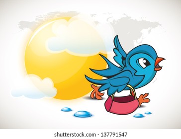 Summer Shopping Bird