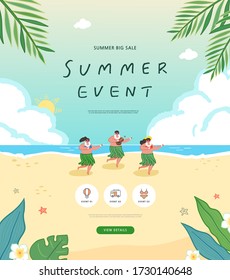 Summer Shopping Event Illustration. Banner
