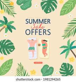 summer shopping event illustration. Banner
