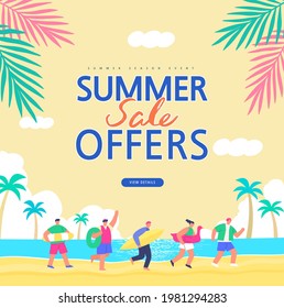 summer shopping event illustration. Banner
