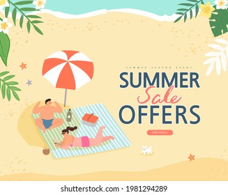 summer shopping event illustration. Banner
