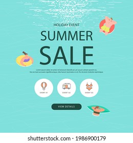 summer shopping event illustration. Banner
