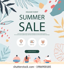 Summer Shopping Event Illustration. Banner
