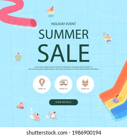 Summer Shopping Event Illustration. Banner
