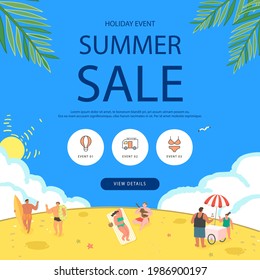 summer shopping event illustration. Banner
