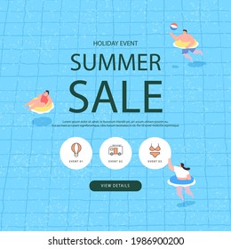 Summer Shopping Event Illustration. Banner
