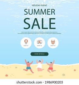 summer shopping event illustration. Banner
