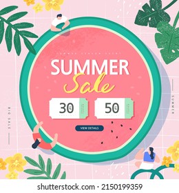 summer shopping event illustration. Banner