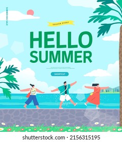 summer shopping event illustration. Banner