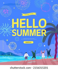 summer shopping event illustration. Banner