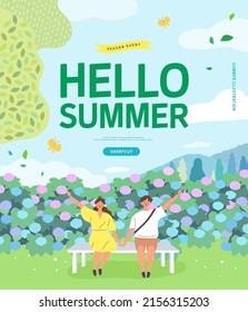 summer shopping event illustration. Banner