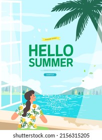 summer shopping event illustration. Banner