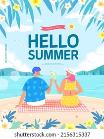 summer shopping event illustration. Banner