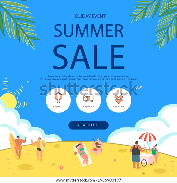 Summer Shopping Event Illustration Banner Stock Vector (Royalty Free ...