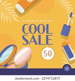 summer, shopping, event, promotion, illustration