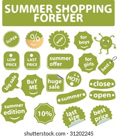 summer shopping signs. vector