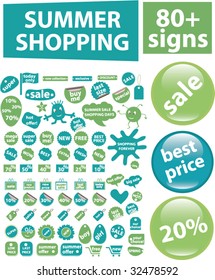 summer shopping signs. vector.