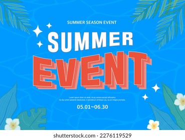 Summer shopping typography. Summer vacation illustration.Web banner.
