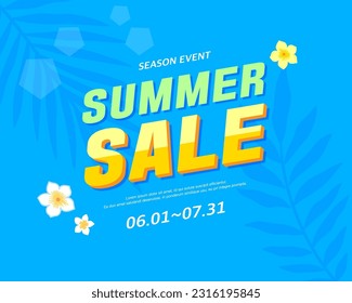 summer shopping typography. Web Banner. illustration
