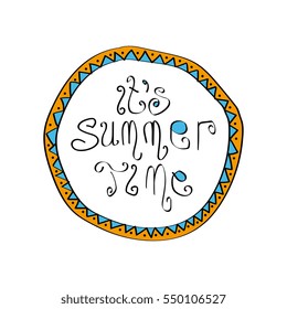 summer sign doodle. vector illustration. 