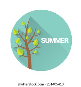 summer sign or label. summer landscape vector illustration can be used for banner and posters.