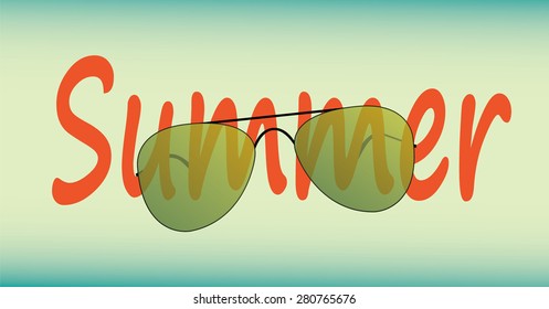 Summer sign with sunglasses design