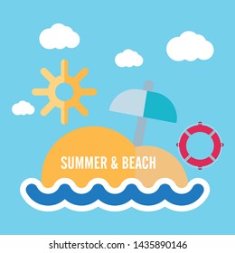 Summer signs: vector set of vacation and tourism icons