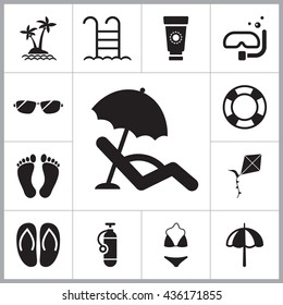 Summer Simple Icons Set