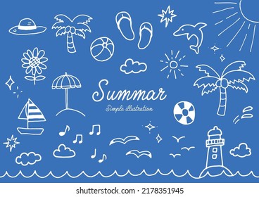 Summer simple loose hand-drawn illustrations