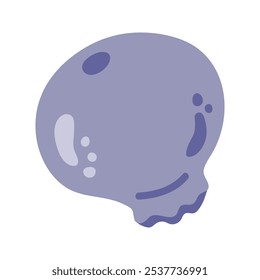 Summer single blueberry. Hand drawn cartoon berry illustration. 