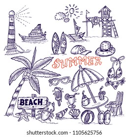 summer, sketch doodle