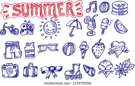 summer, sketch doodle