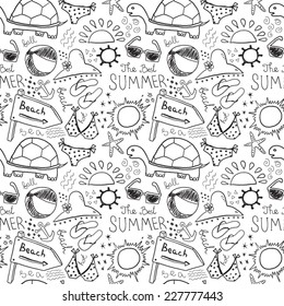 Summer sketches seamless background