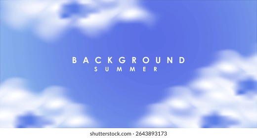 Fondo del cielo del verano con las nubes blancas suaves y el degradado azul

