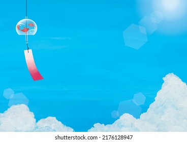 Summer sky and Japanese wind bell