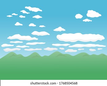 
Summer sky and mountain illustration