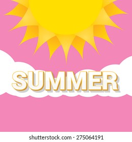 summer sky with sun. vector illustration