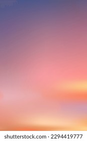 Sommerlicher Himmel, Farbiger Sonnenuntergang.Sonnenaufgang mit Rosa, Orange, Gelb, Purpur am Strand am Abend, Vertikale Natur des romantischen Himmelsscheins für den Frühling, Mobiltelefon-Wallpaper für den Sommer 