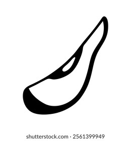 Summer slice of avocado. Hand drawn doodle cartoon fruit illustration.