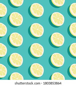 Summer slice of a lemon fruits seamless pattern