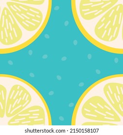 Summer slice of lemon seamless pattern background
