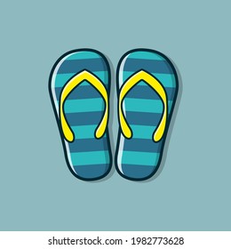 summer slipper cartoon vector illustration design, elegance summertime equipment