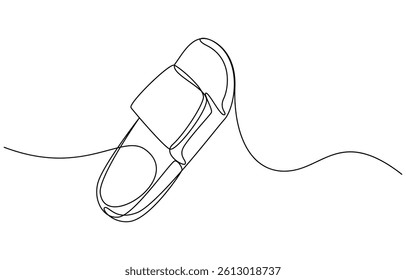 Summer Slippers Continuous one line art