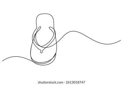 Summer Slippers Continuous one line art